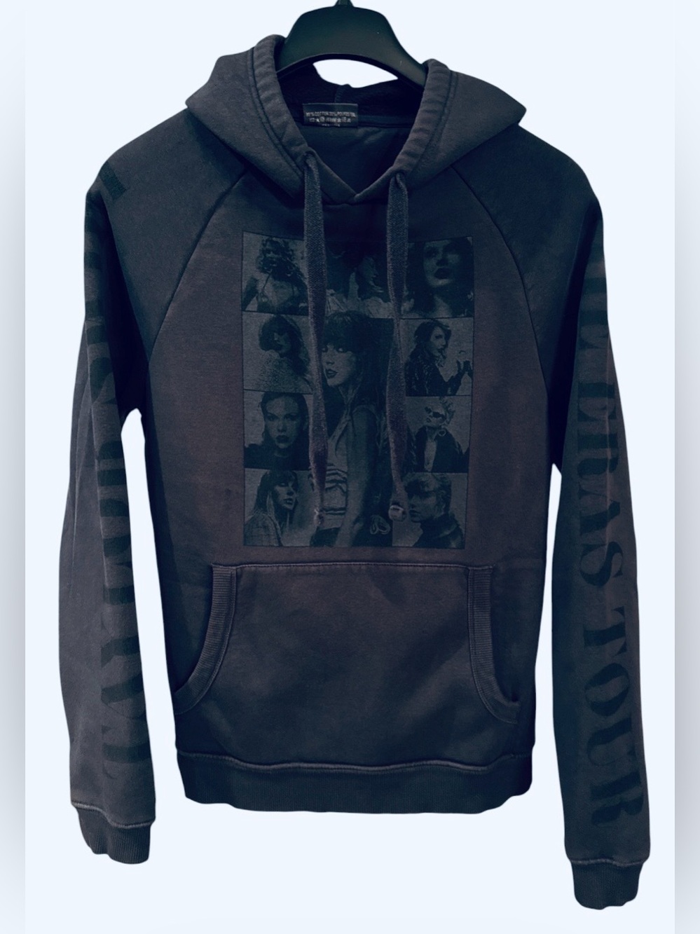 TAYLOR SWIPT THE ERAS TOUR Black Graphic Crewneck Hoodie Size Small